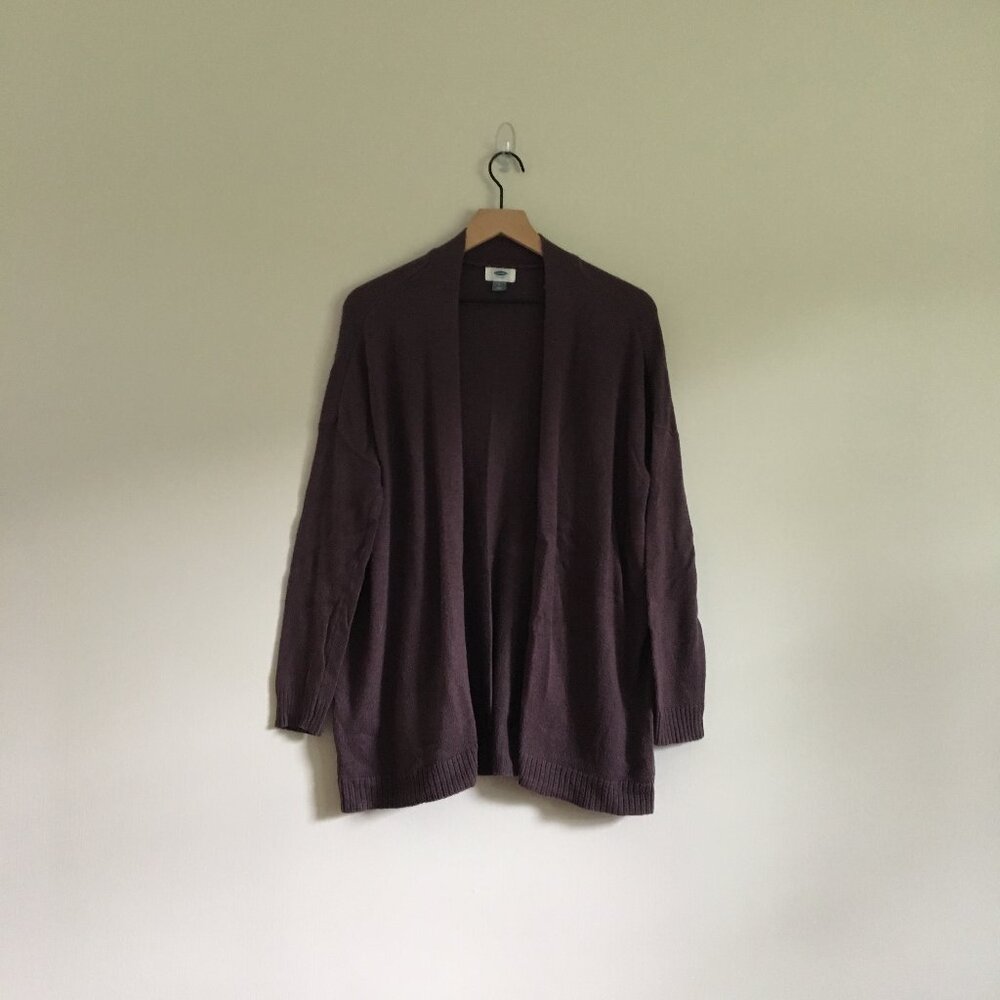 OLD NAVY | plum colored open front knit cardigan
